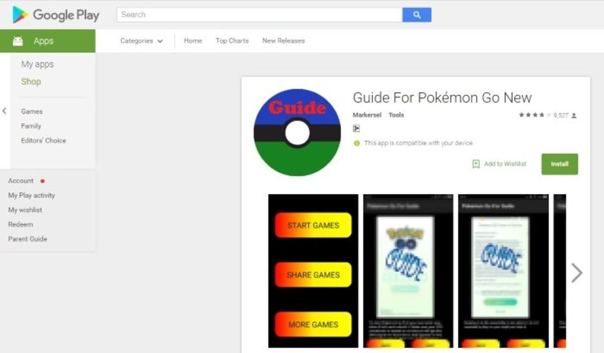 Guía Pokémon GO, una app infectada en Google Play