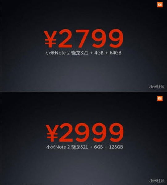 Xiaomi Mi Note 2, estas son las especificaciones y su precio