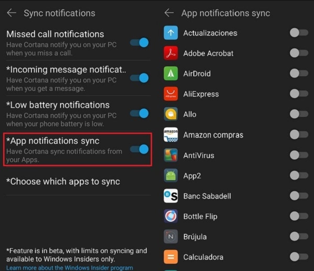 notificaciones android en windows