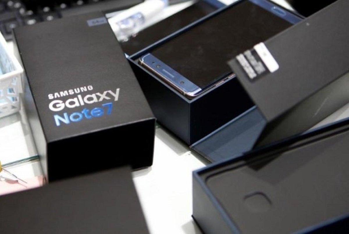 Exchanged Samsung Electronics' Galaxy Note 7 is seen at company's headquarters in Seoul
