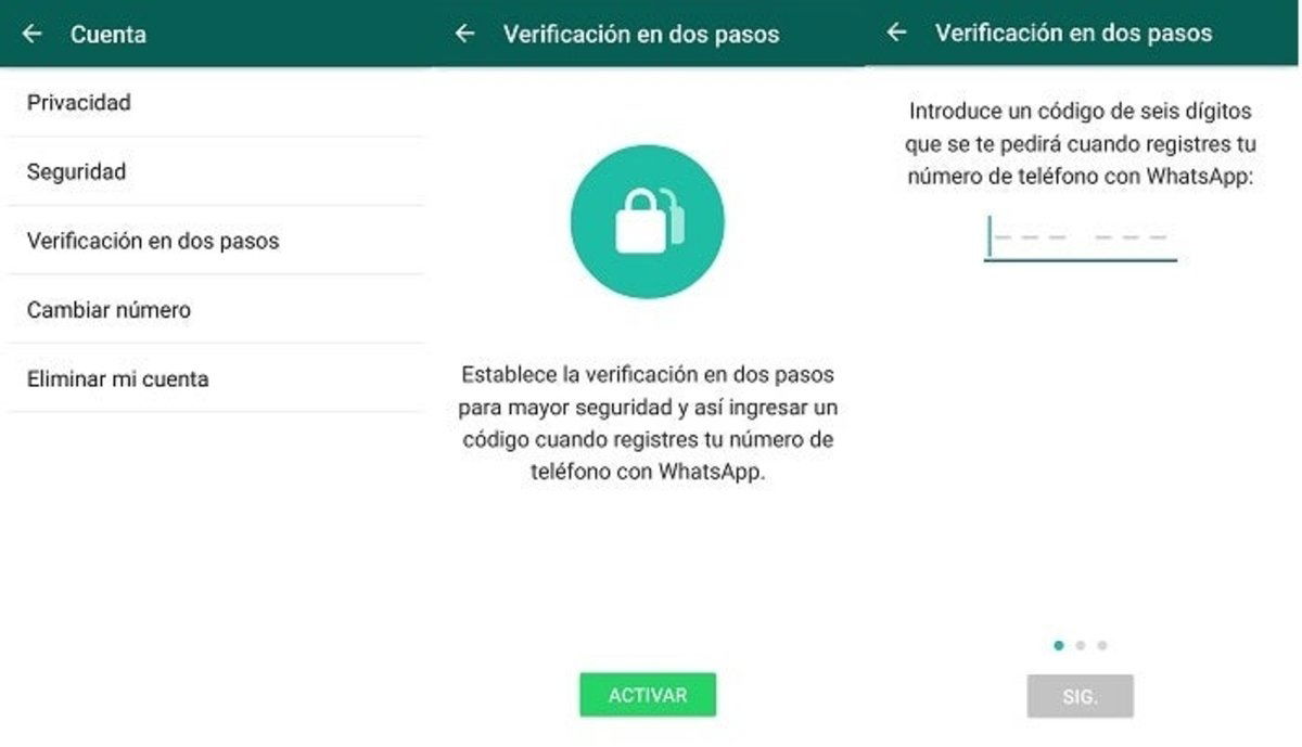 Verificación en dos pasos de WhatsApp