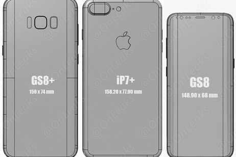 El tamaño del Samsung Galaxy S8 en comparación a la gama alta del momento El tamaño del Samsung Galaxy S8 en comparación a la gama alta del momento