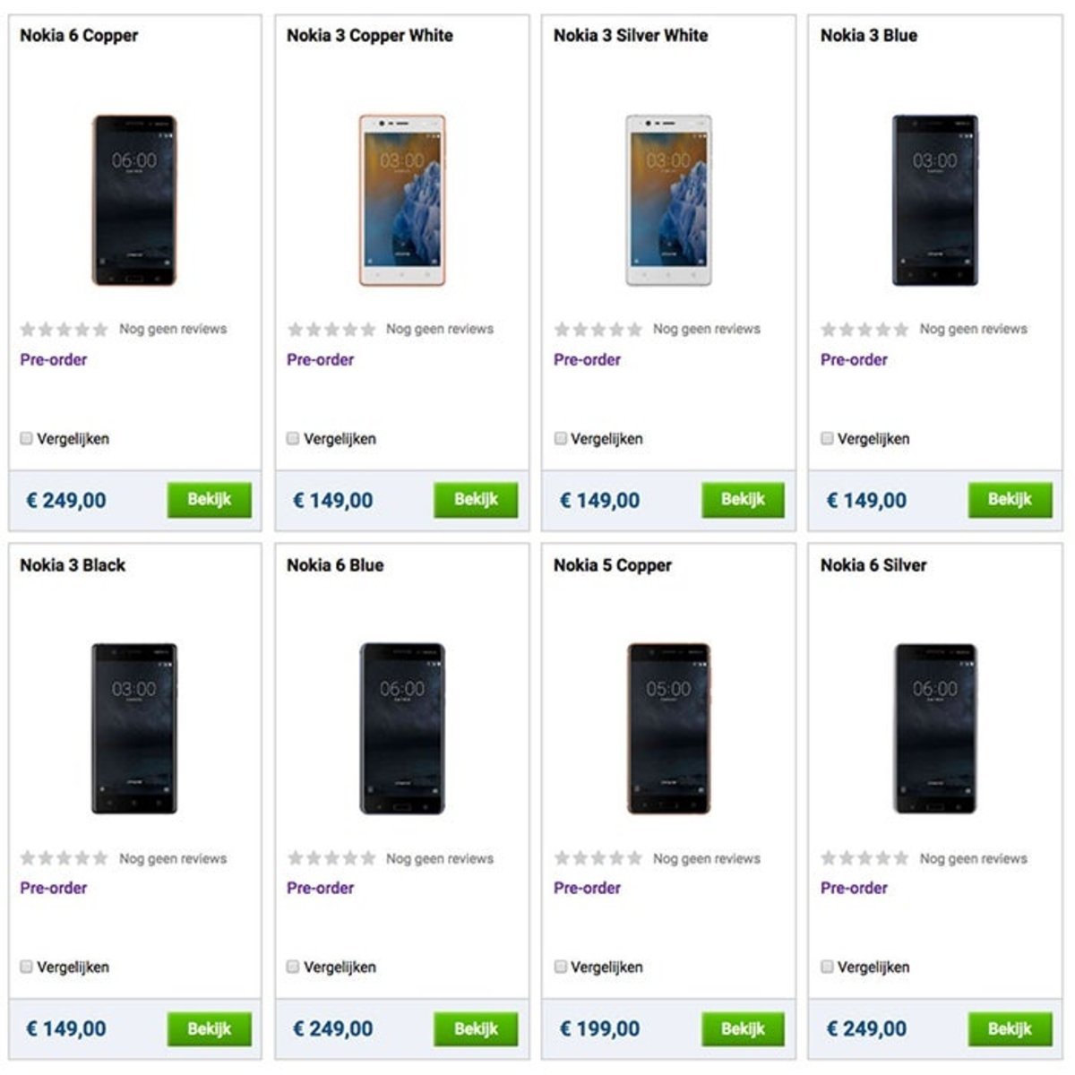 Precio Europa de los nuevos Nokia 3, 5 ,6