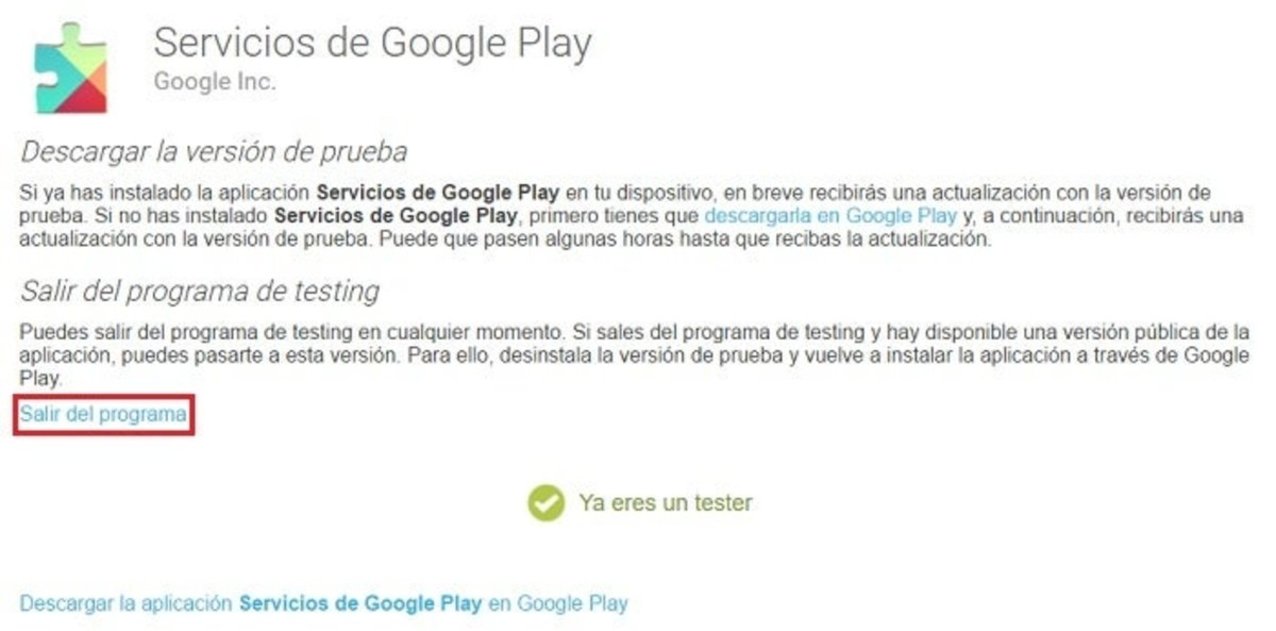 servicios google play beta