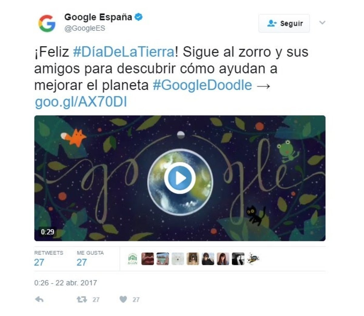 tuit google doodle dia tierra