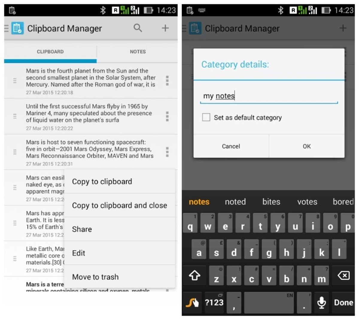 Clipboard Manager para Android gratis