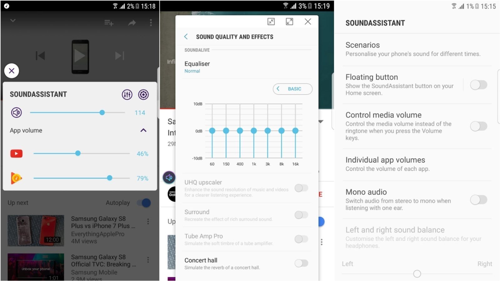 Samsung SoundAssistant para mejorar audio del Galaxy S8