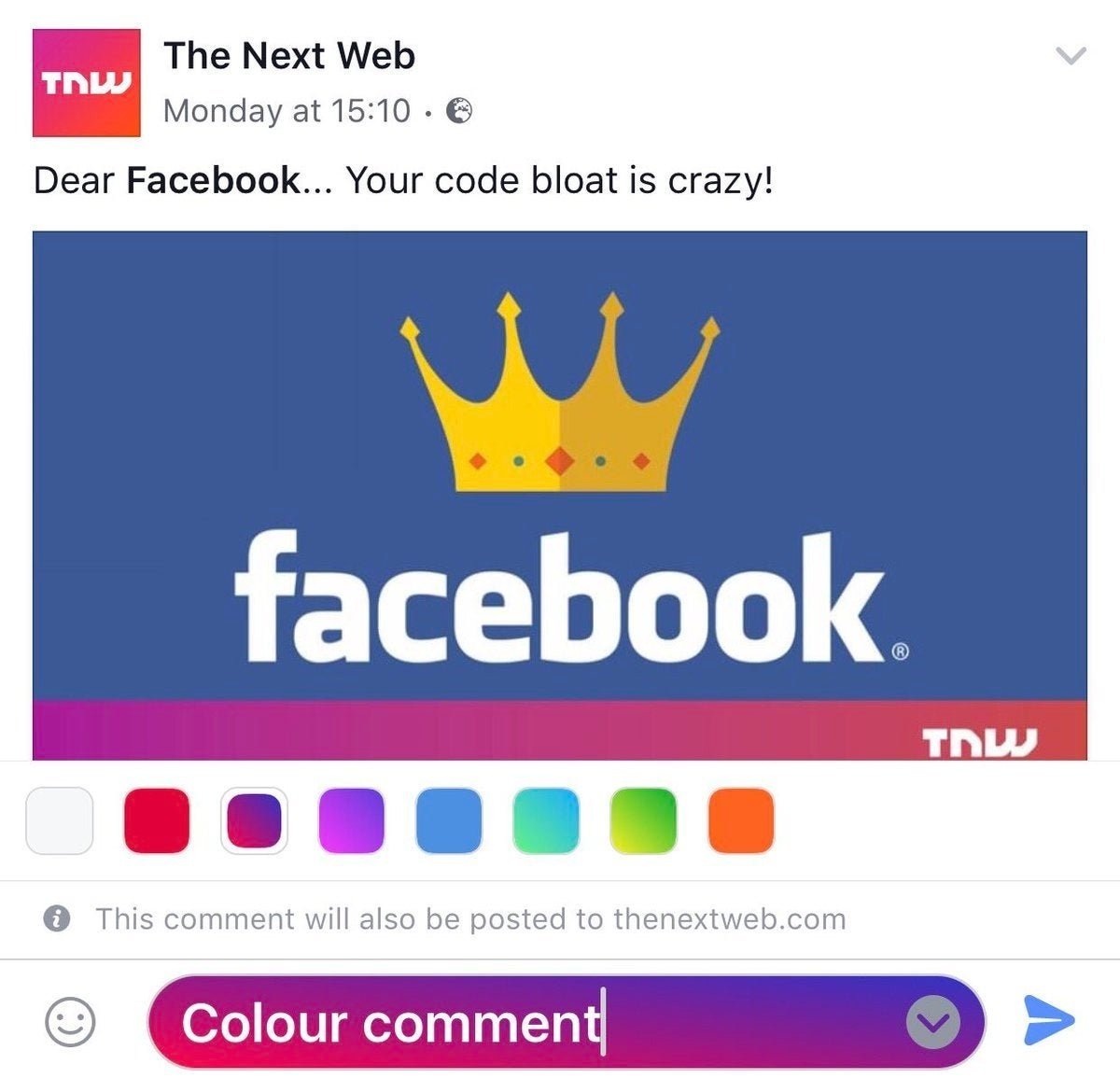 Comentarios de colores en Facebook