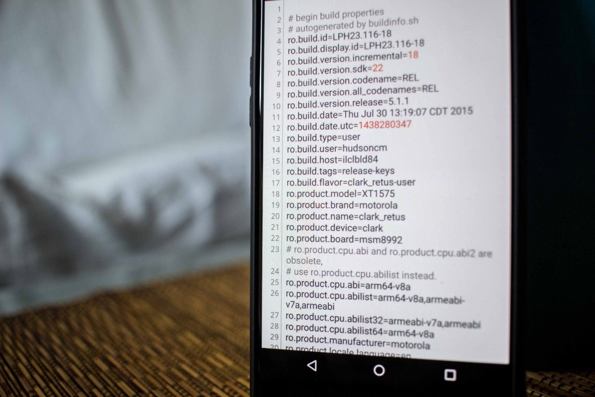 Редактируем файл build prop на android