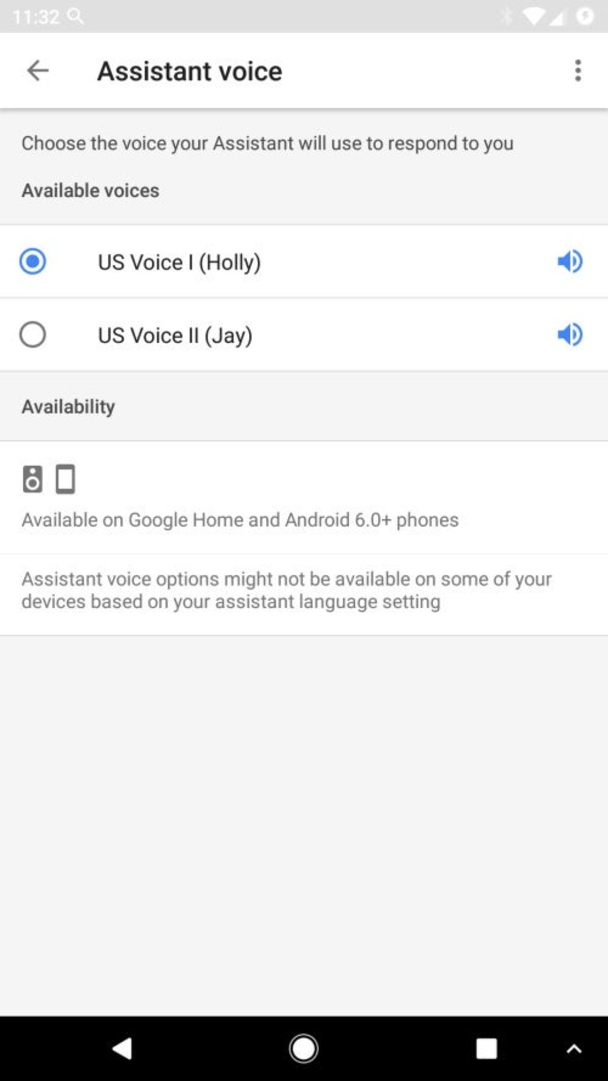 Google Assistant Voice Settings