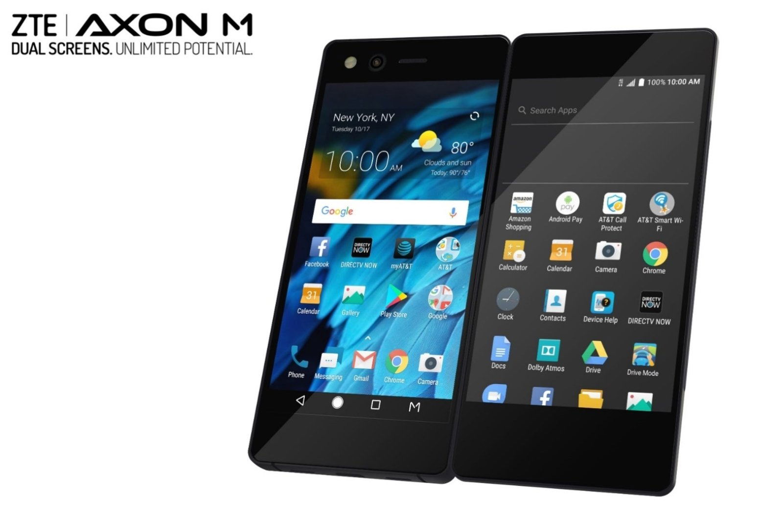 ZTE Axon M, imagen con la pantalla desplegada