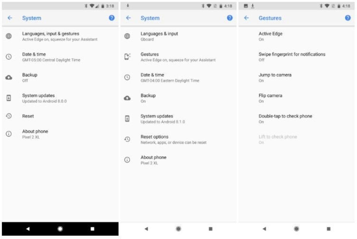 Nuevos ajustes en Android 8.1