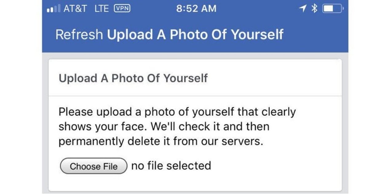 Facebook te pedirá un selfie para desbloquear tu cuenta