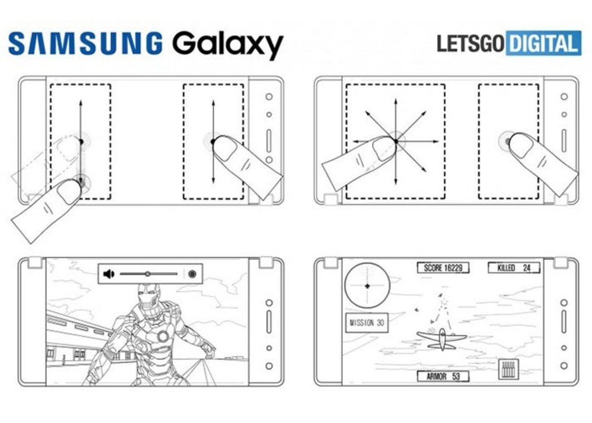 Patente de Samsung, móvil plegable para juegos