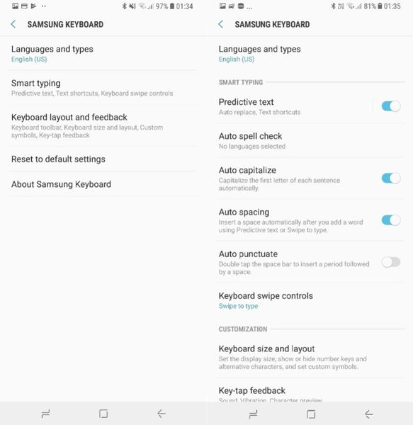 Android Nougat vs Android Oreo en el Samsung Galaxy S8