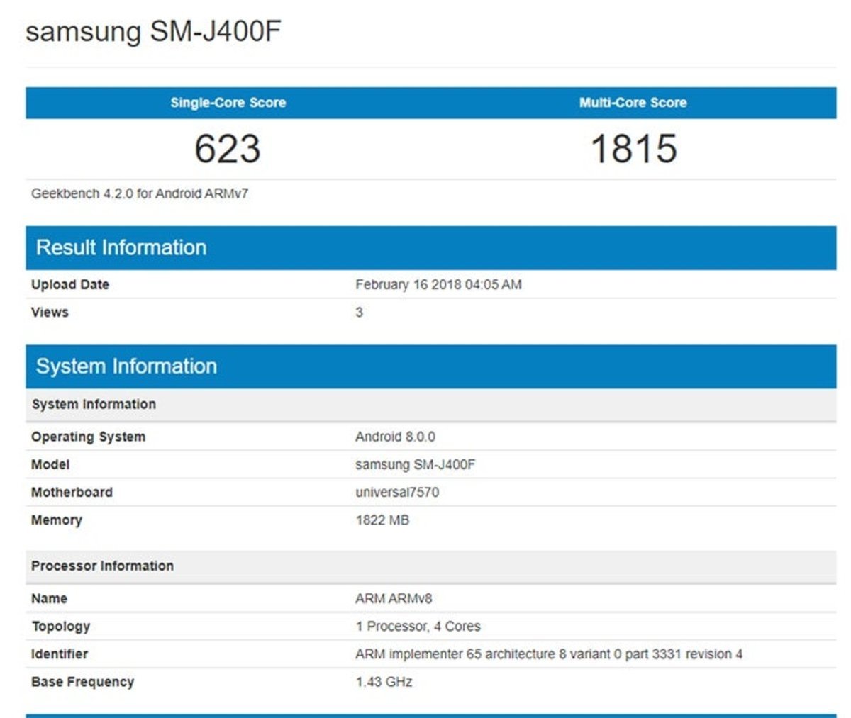 Samsung Galaxy j4 especificaciones