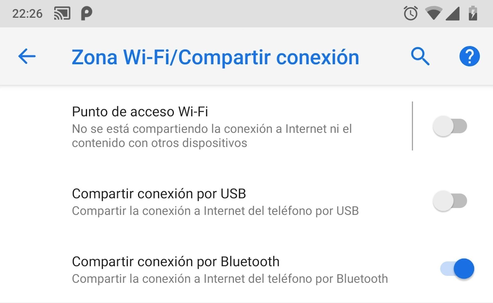 Compartir conexión a Internet por Bluetooth desde Android