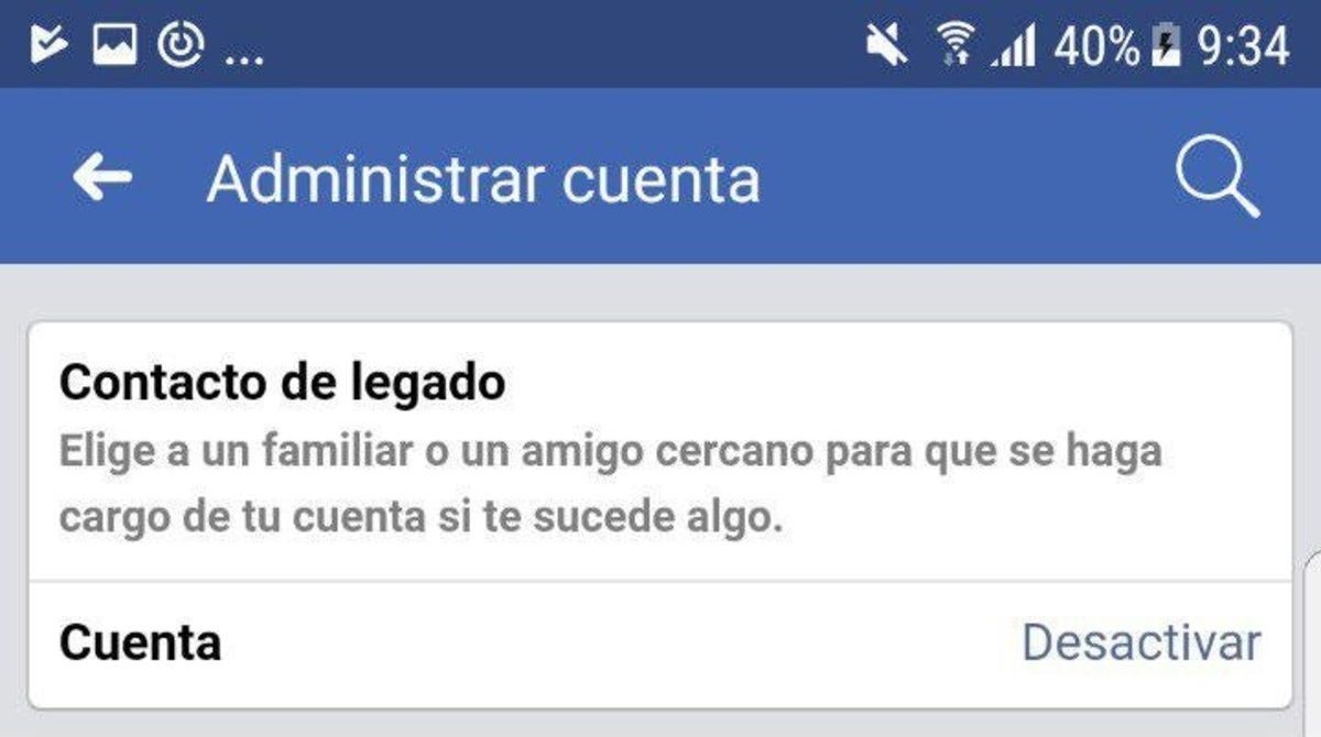 Desactivar Facebook