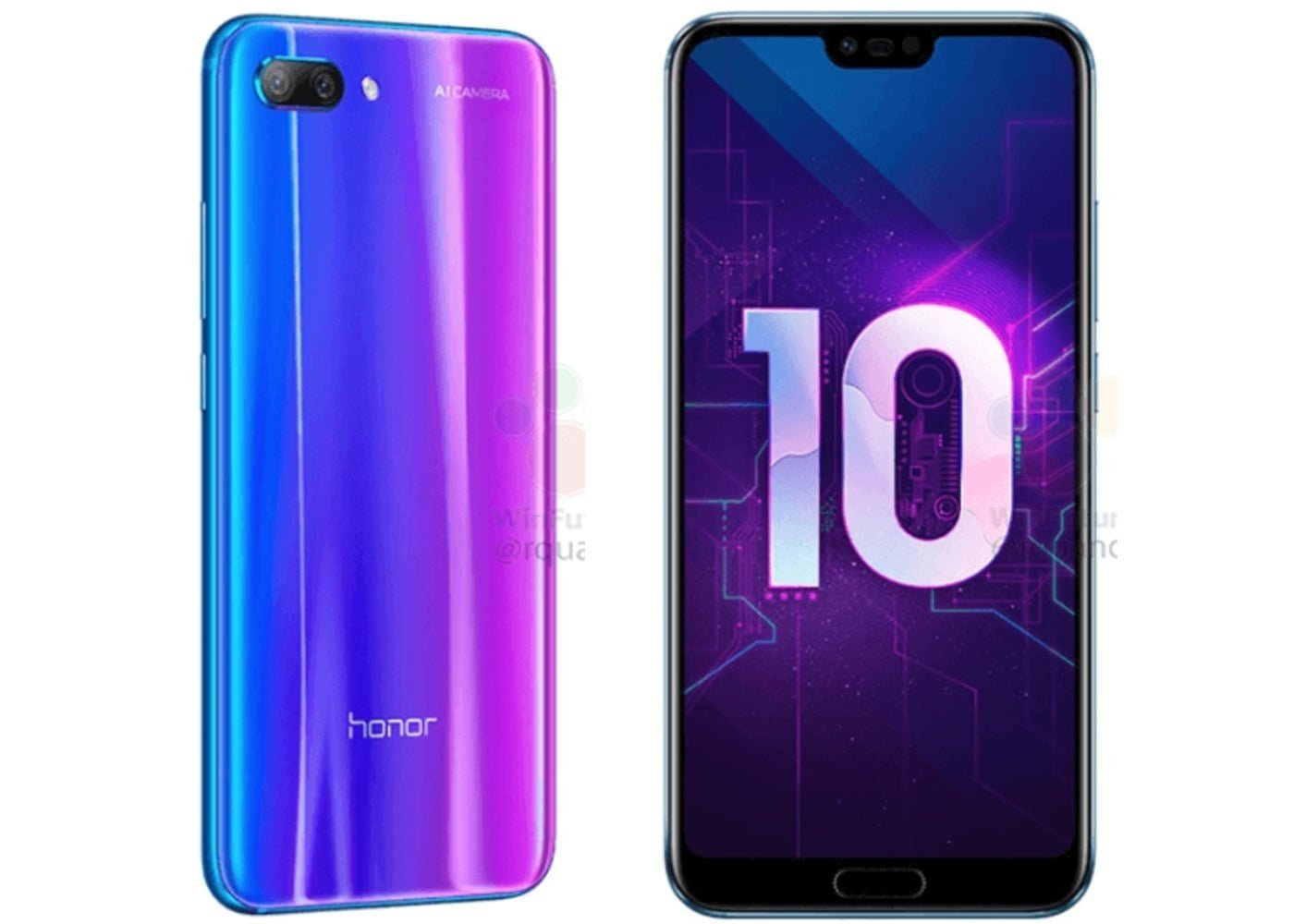 Honor 10, renders oficiales