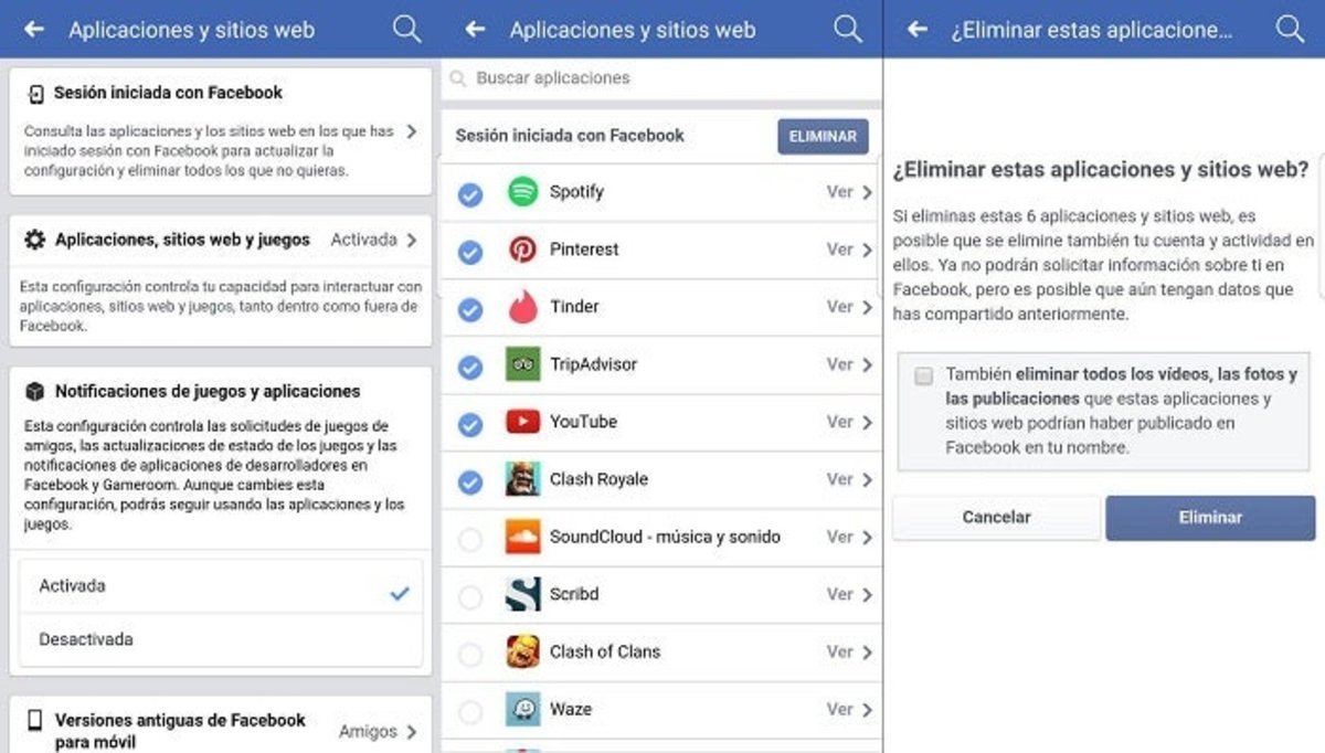 facebook acceso aplicaciones