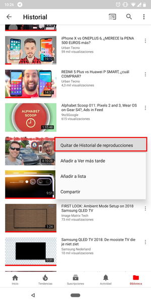 Cómo borrar tu historial de reproducción de vídeos de YouTube