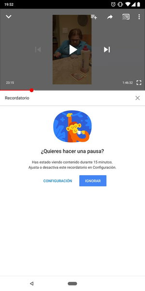 YouTube para Android te anima a tomar un descanso tras una maratón de vídeos (si quieres)