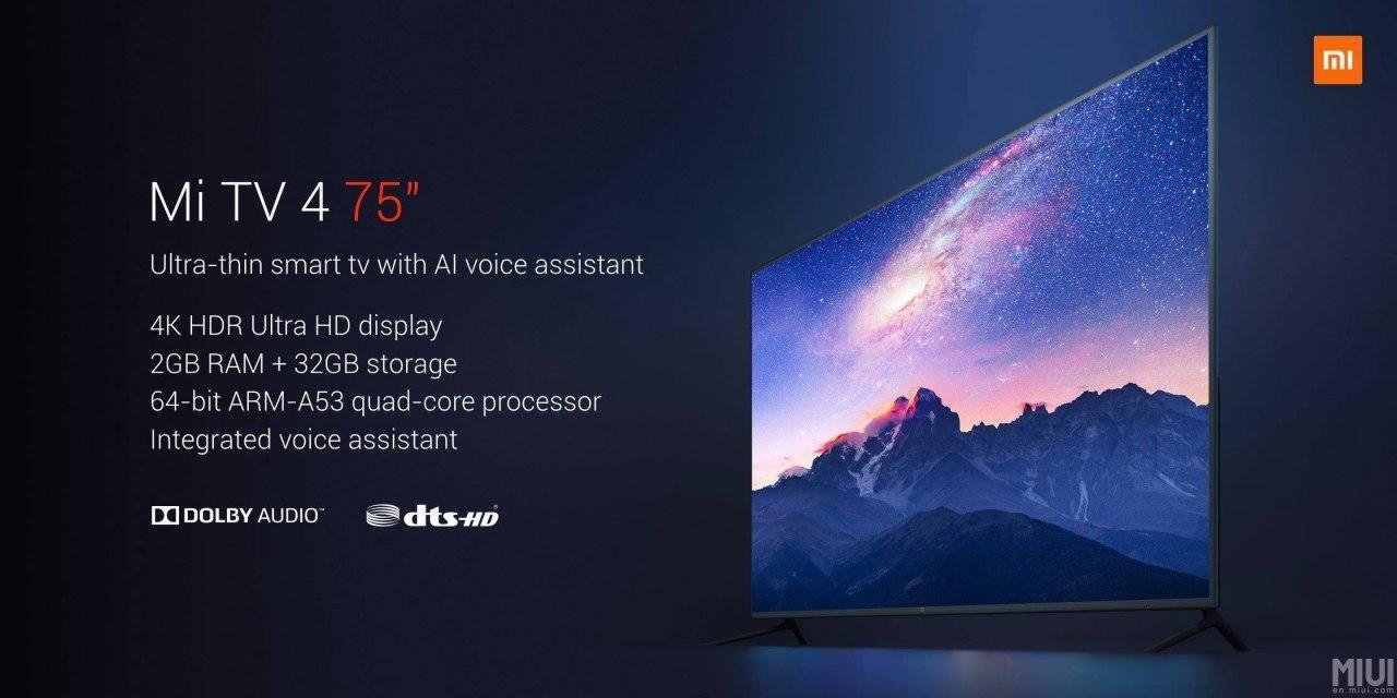 Así es la nueva Xiaomi Mi TV de 75 pulgadas a resolución 4K