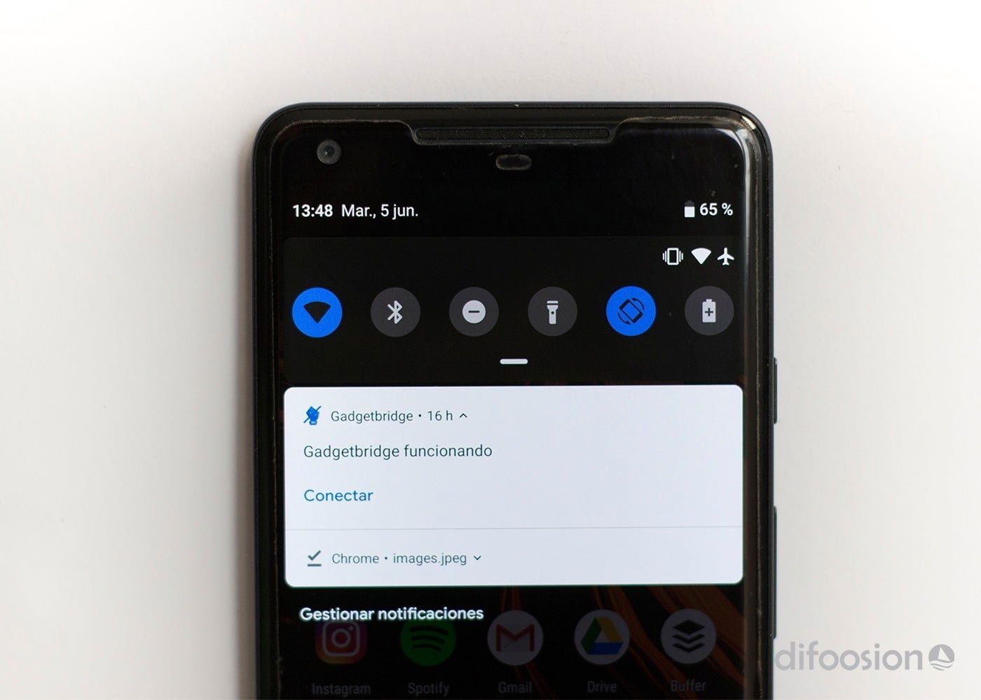 Barra de notificaciones de Android Pie