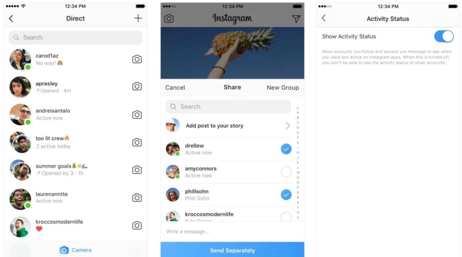 Instagram ahora te permite saber qué amigos están en línea