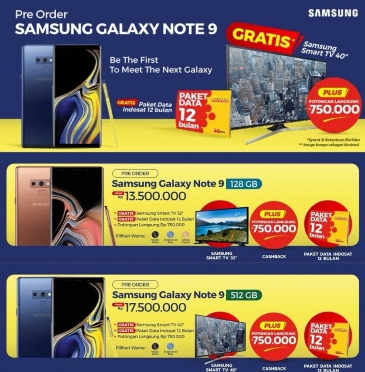 Se filtra el precio del Samsung Galaxy Note9 en nuevos carteles oficiales
