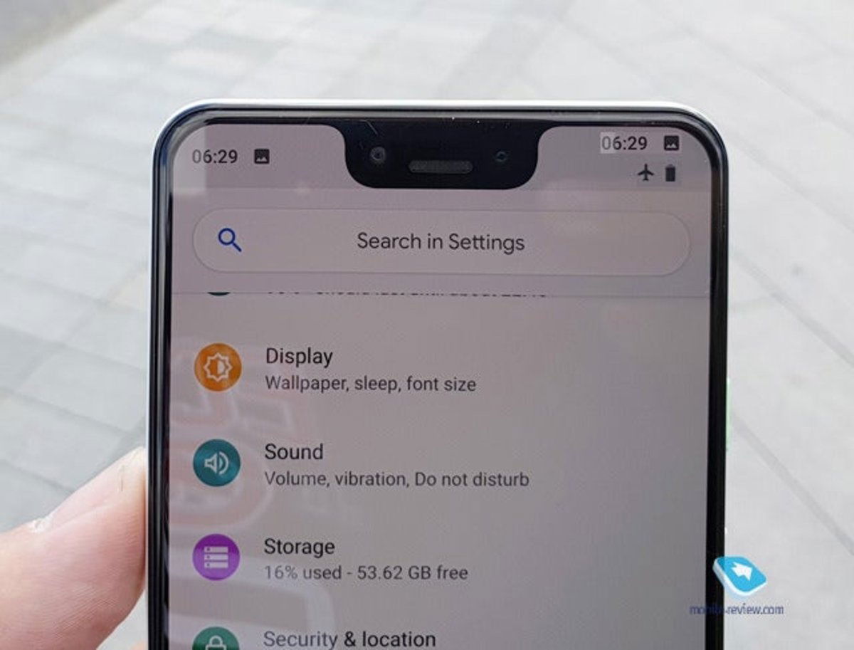 Parte frontal del Google Pixel 3XL