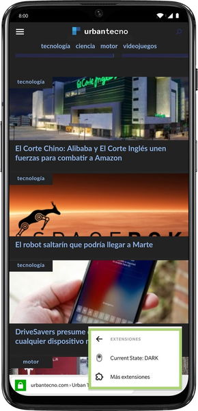 Cómo usar las extensiones de Google Chrome en un móvil Android