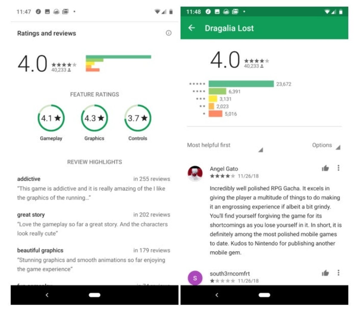 Google Play Store nueva sección de valoraciones y opiniones