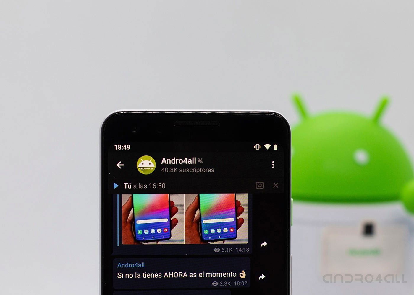 Telegram en Android, canal de Andro4all