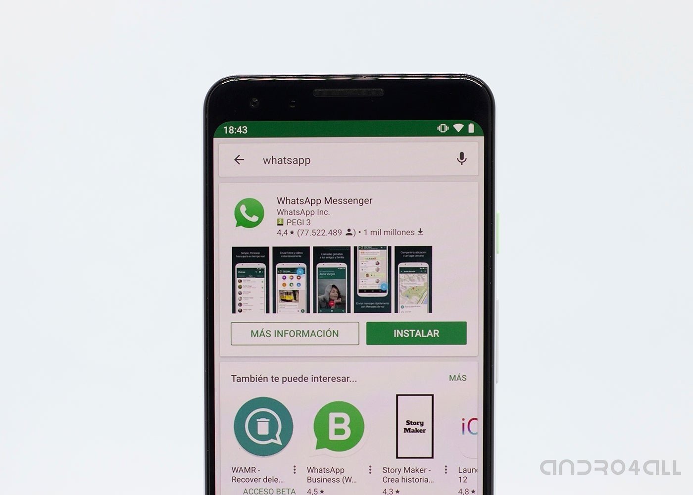 WhatsApp para Android en 2018