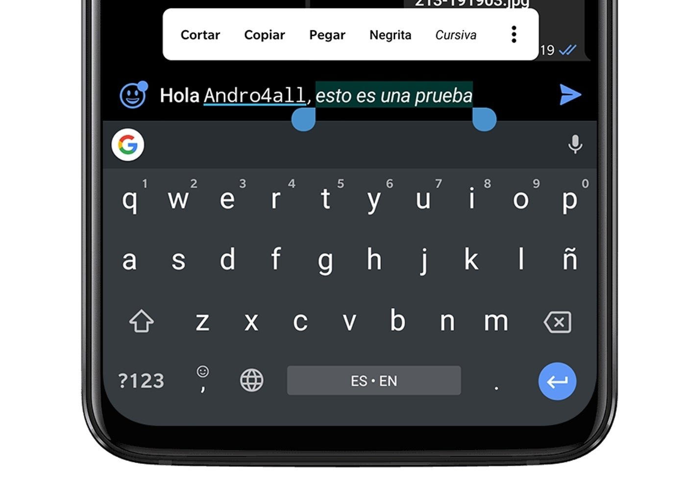 escribir en negrita en Telegram