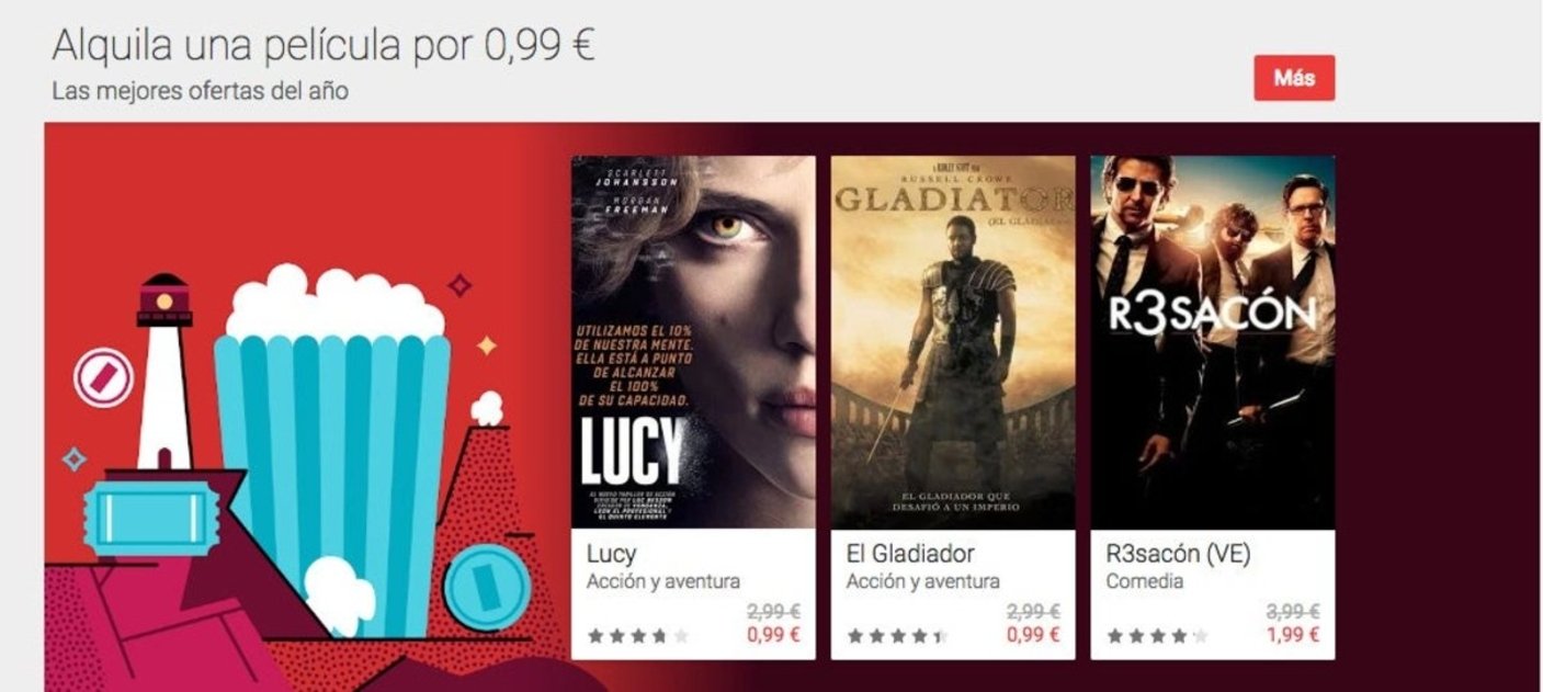 Google Play, alquiler películas por 0.99 euros