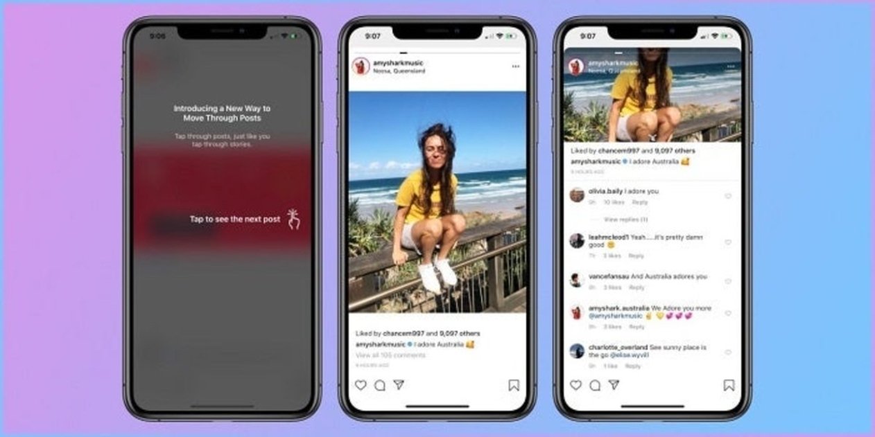 Instagram introduce el desplazamiento horizontal en el feed