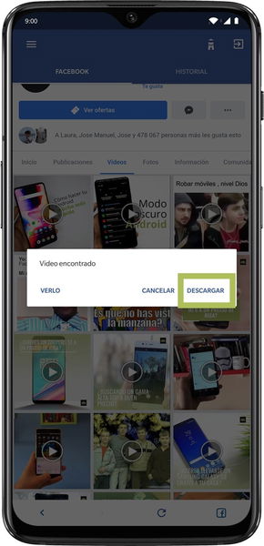 Cómo descargar los vídeos de Facebook en tu móvil