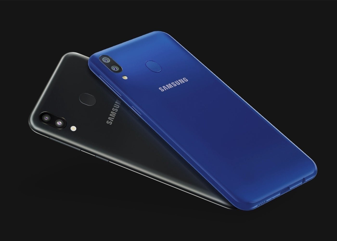 Samsung Galaxy M10 y M20 en azul y negro