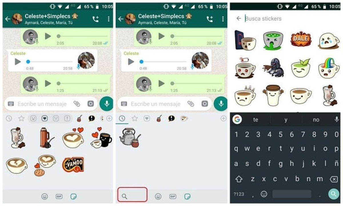 buscador de stickers en la nueva beta de WhatsApp