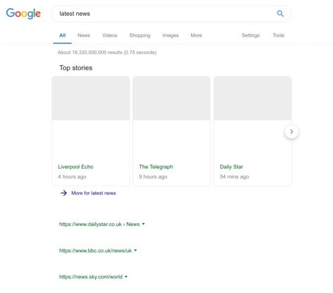 Así mostraría Google los resultados en el buscador con la nueva legislación europea