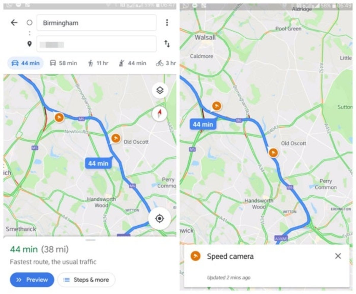 Google Maps está empezando a avisar de la ubicación de radares a algunos usuarios