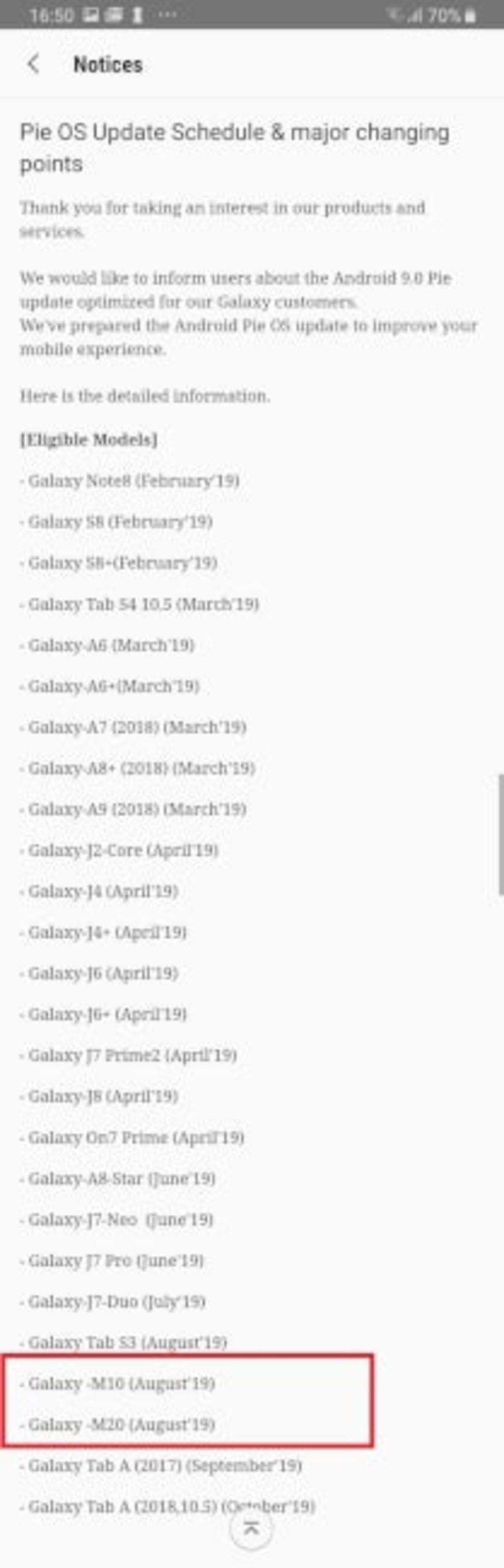 Los Samsung Galaxy M10 y M20 no llegarán al mercado con Android 9 Pie