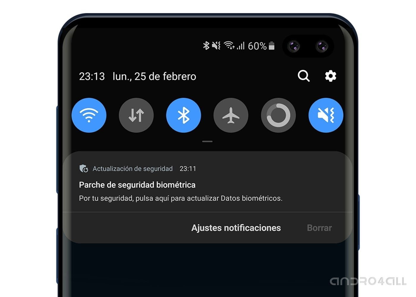 Actualizacion del lector de huellas del Galaxy S10