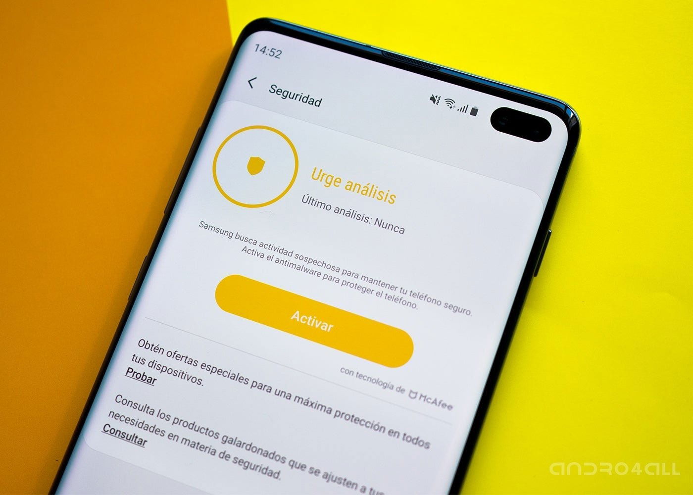 Antivirus de McAfee en los Galaxy S10 y 10 Plus