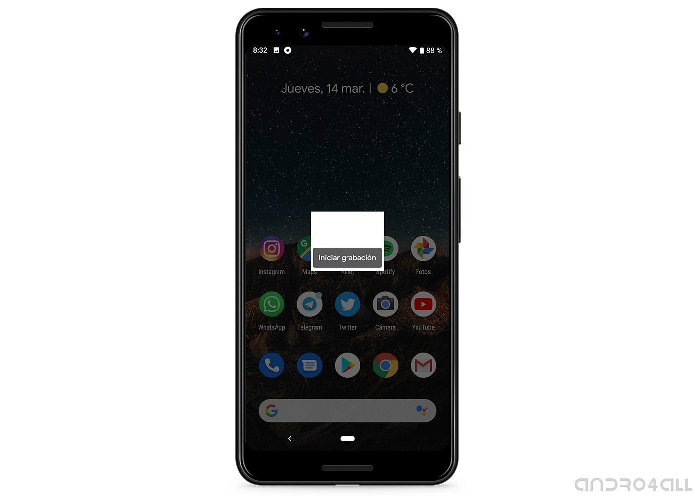 Grabación pantalla nativa Android 10