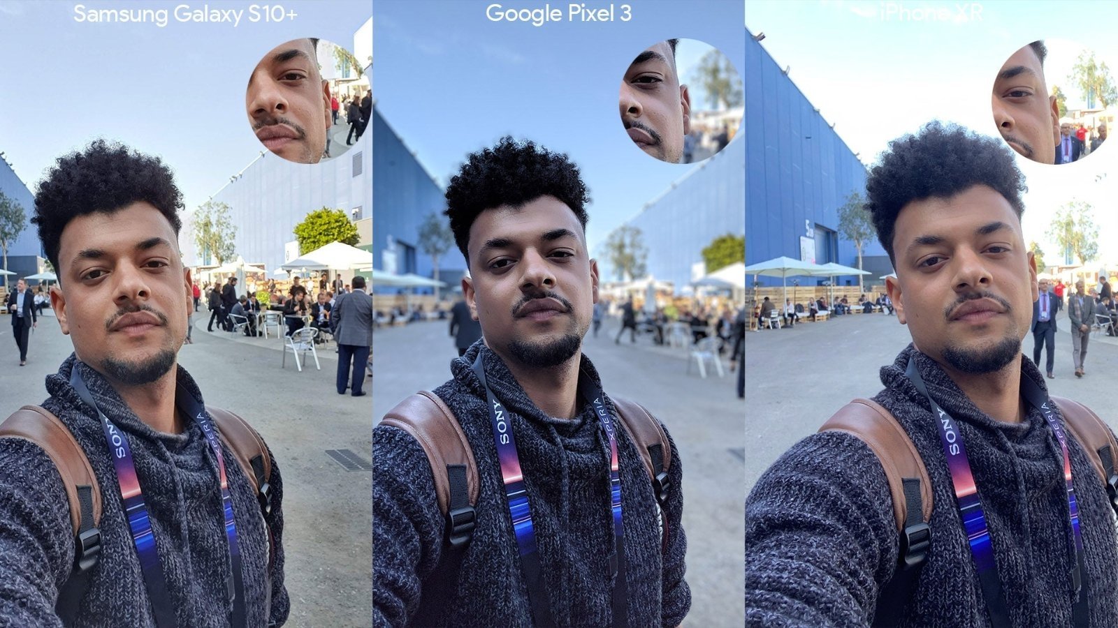 Samsung Galaxy S10 vs Google Pixel 3 vs iPhone XR selfie 1