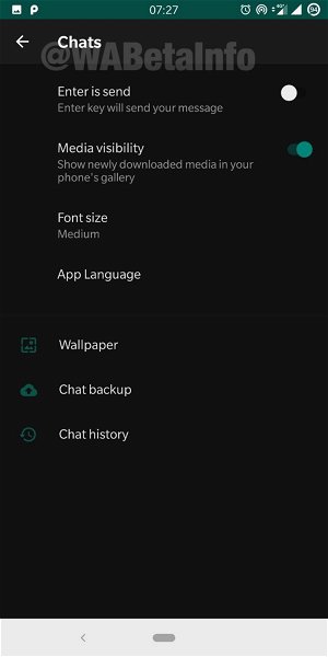 WhatsApp tema oscuro beta Android chats