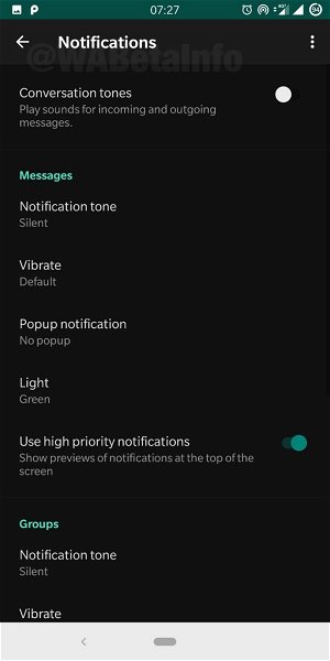 WhatsApp tema oscuro beta Android notificaciones
